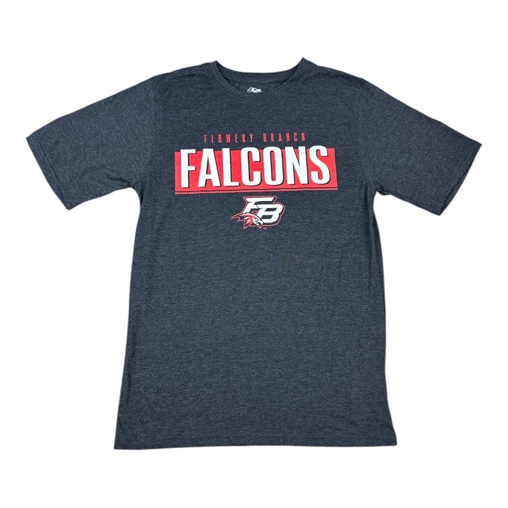 Flowery Branch Falcons Graphic T-Shirt Charcoal Grey Small Pel Athletic Sports